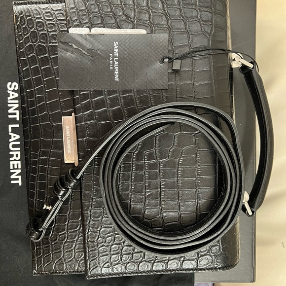 Saint Laurent - Top Handle - Babylone RARE crocodile leather - Picture 3 of 15